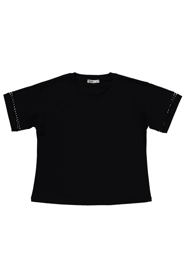 Girls' T-shirt, Ages 10-13, Black - Pack