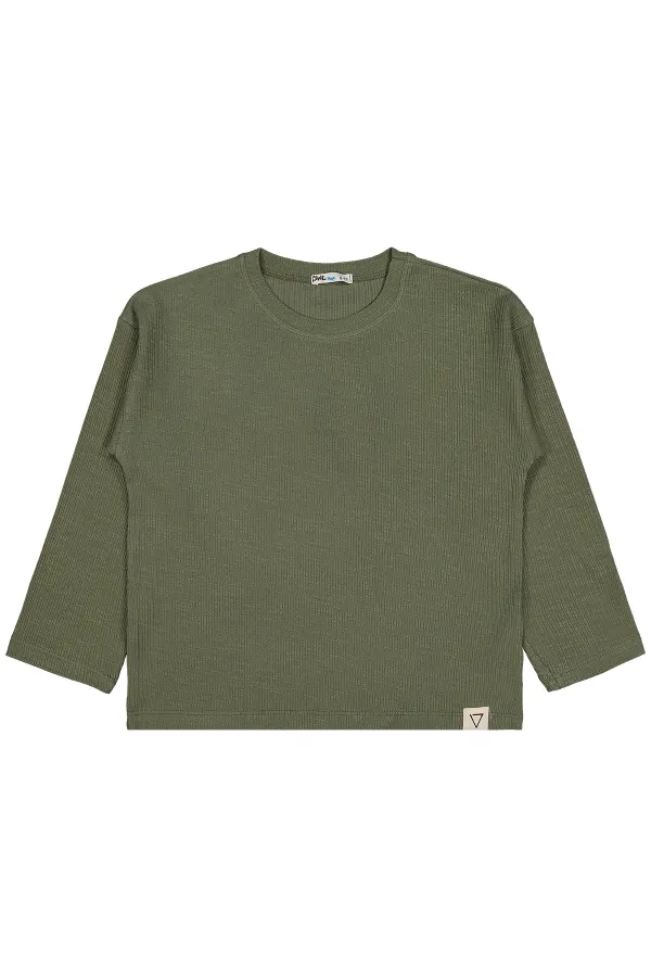 Erkek Çocuk Sweatshirt 6-9 Yaş Haki - Paket