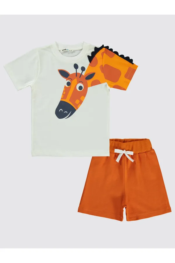 Erkek Çocuk Takım 2-5 Yaş Ekru - Paket