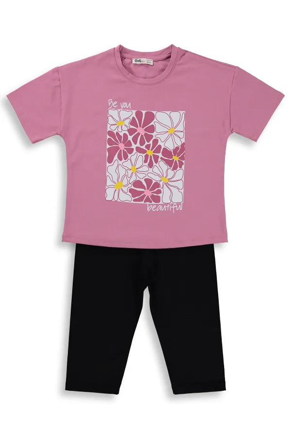 Kız Çocuk Takım 6-9 Yaş Soft Pembe-Siyah - Paket