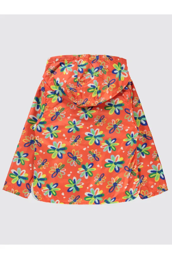 Kız Çocuk Yağmurluk 6-9 Yaş Oranj - Paket