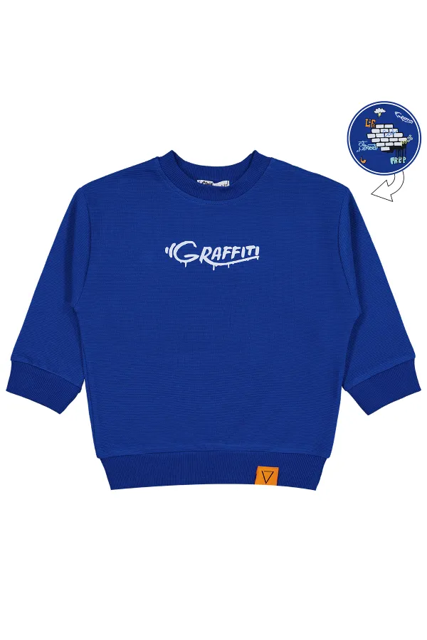 Erkek Çocuk Sweatshirt 2-5 Yaş Saks - Paket