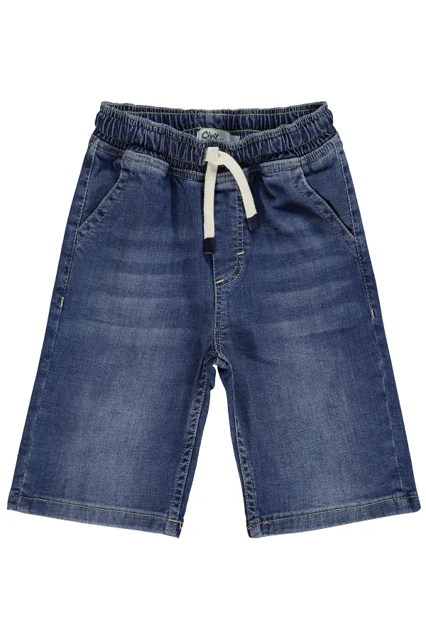 Pantalon Capri garçon, 6-9 ans, bleu clair - Lot
