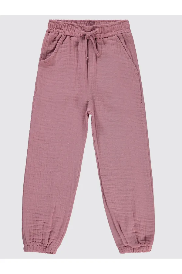 Kız Çocuk Pantolon 6-9 Yaş Gül Kurusu - Paket