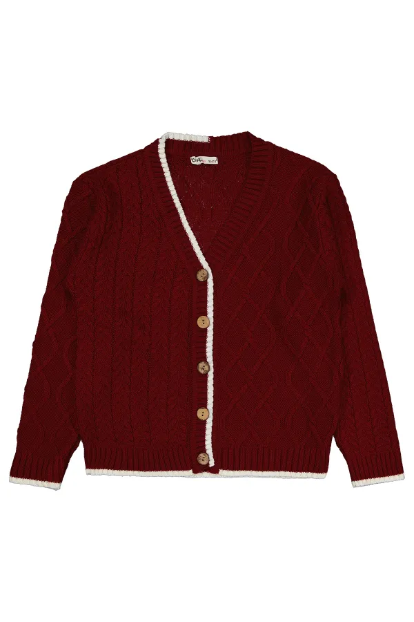 Gilet pour fille 10-13 ans bordeaux - Emballage