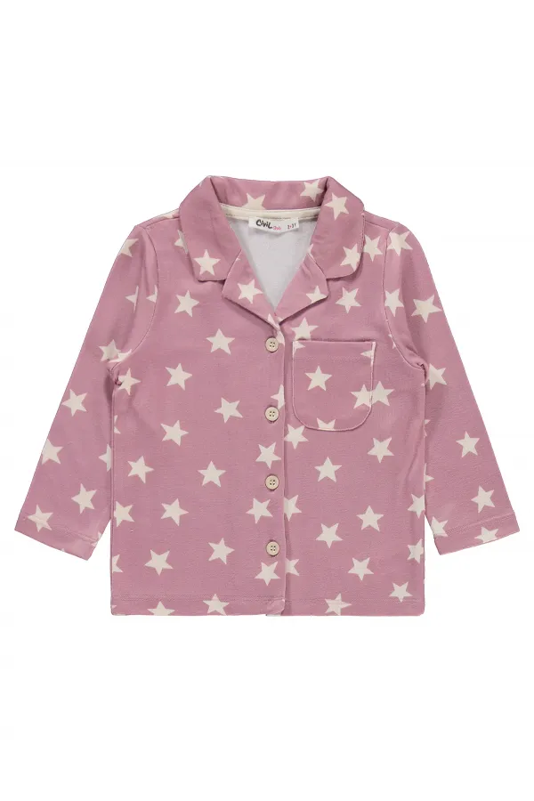 Kız Çocuk Pijama Takımı 2-5 Yaş Gül Kurusu - Paket