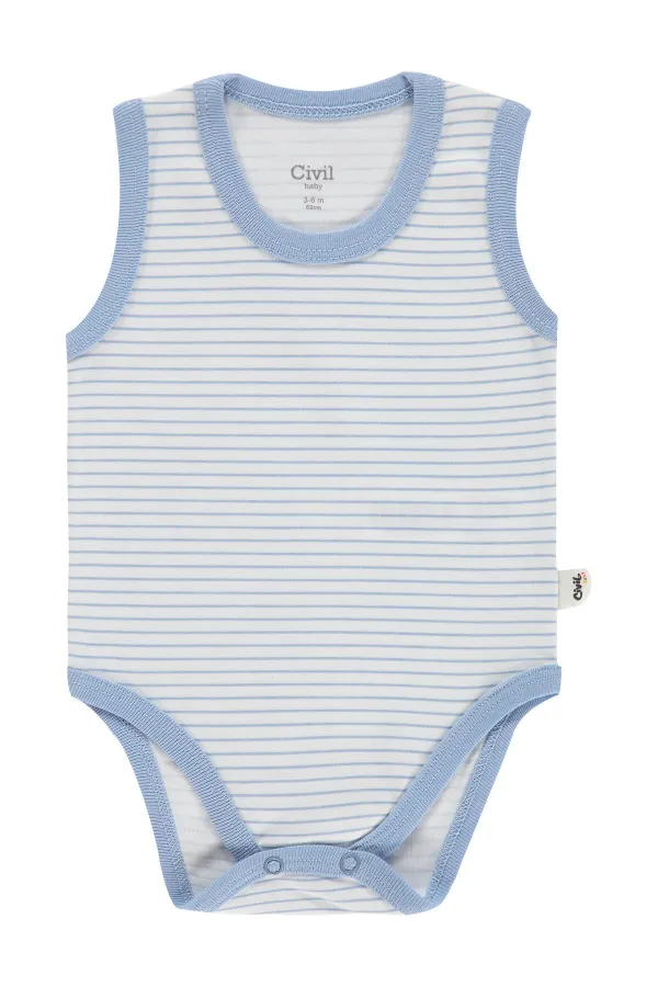 Bebek Çıtçıtlı Badi 0-24 Ay Soft İndigo - Paket