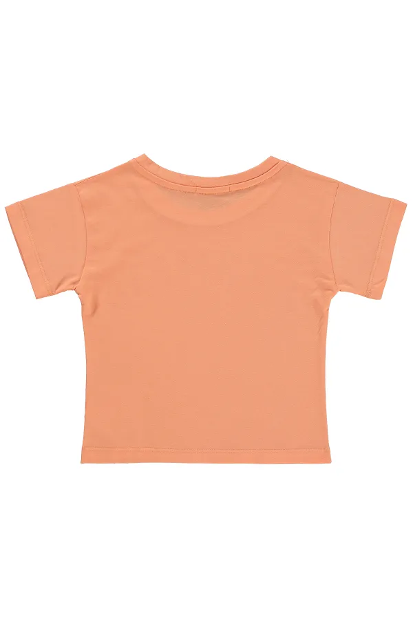 Girls' T-shirt, Ages 2-5, Salmon - Pack