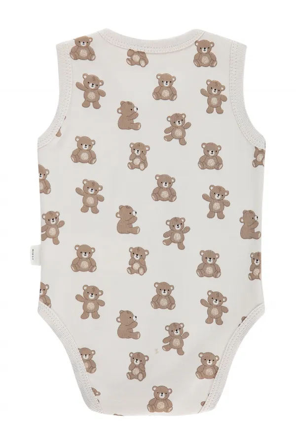 Bebek Çıtçıtlı Badi 0-24 Ay Taş Rengi - Paket