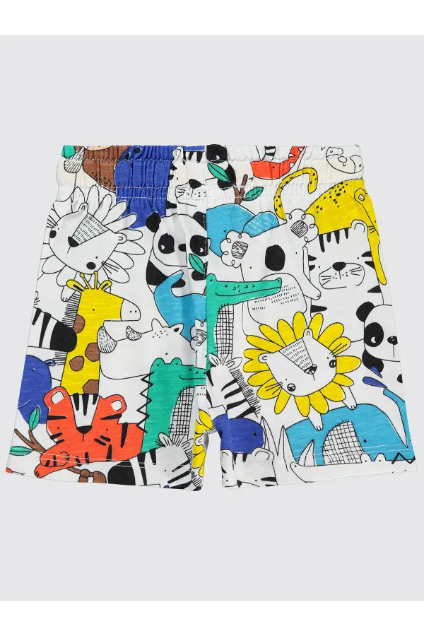 Erkek Çocuk Şort 2-5 Yaş Beyaz - Paket