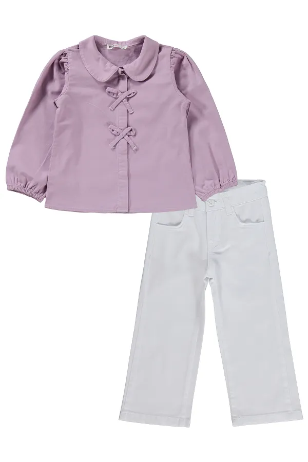 Girls' Outfit Set 2-5 Years Old Lilac-White - Package