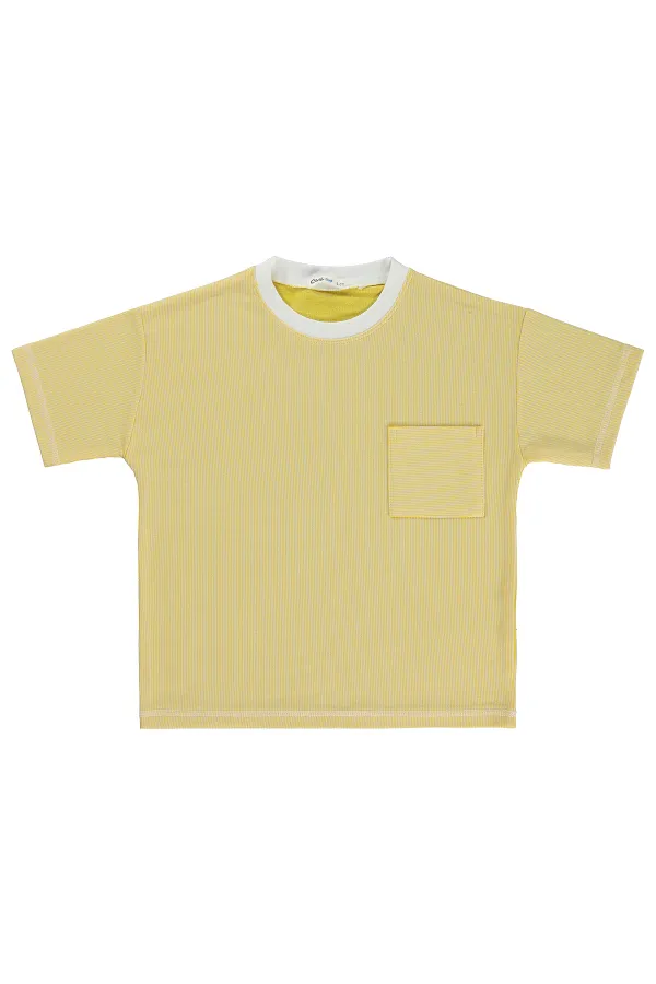 T-shirt garçon, 10-13 ans, jaune - Lot