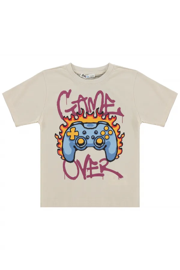 T-shirt garçon Km 2-5 ans, couleur pierre - Emballage