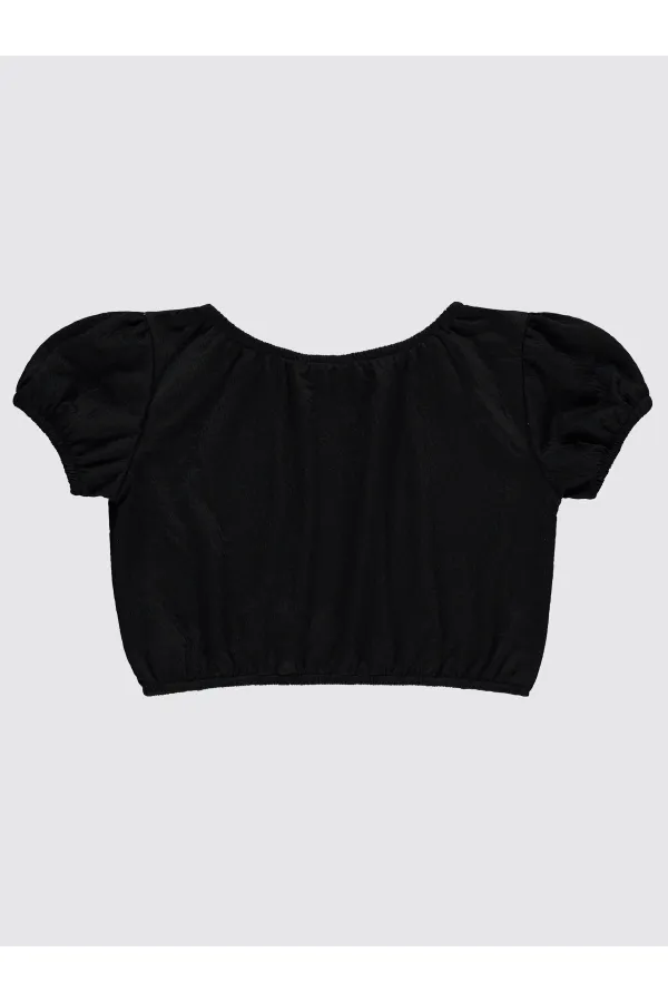 Kız Çocuk Tişört 10-13 Yaş Siyah - Paket