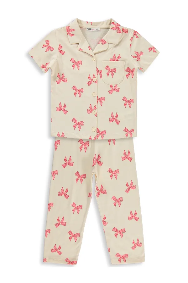 Kız Çocuk Pijama Takımı 6-9 Yaş FilDişi - Paket