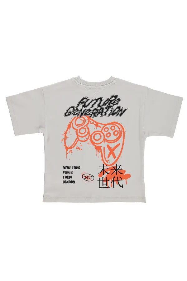 Erkek Çocuk Tişört 2-5 Yaş Koyu Taş Rengi - Paket