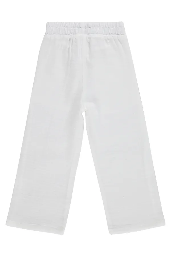 Girls' Trousers, Ages 2-5, White - Pack