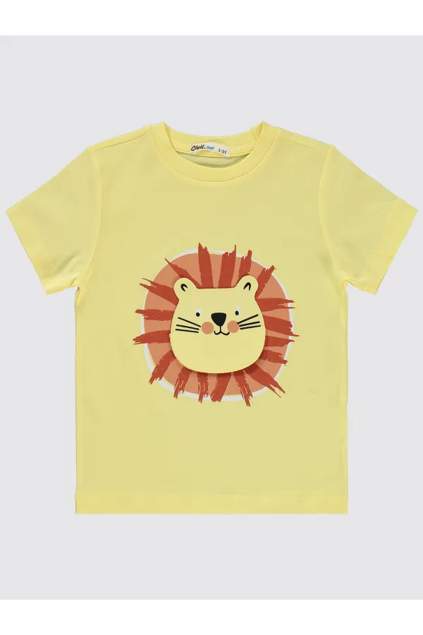 Boys Pajama Set 2-5 Years Old Light Yellow - Package