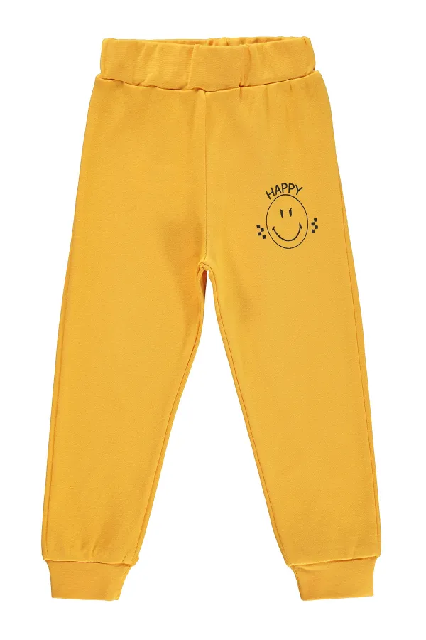 Boy's Tracksuit Bottoms 2-5 Years Mustard - Pack