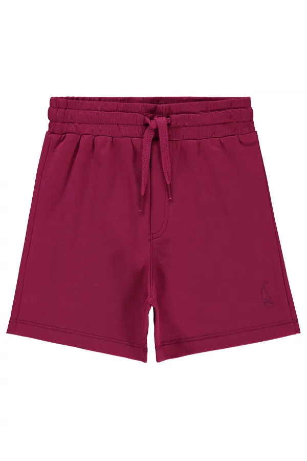 Shorty garçon prune 6-9 ans - Paquet