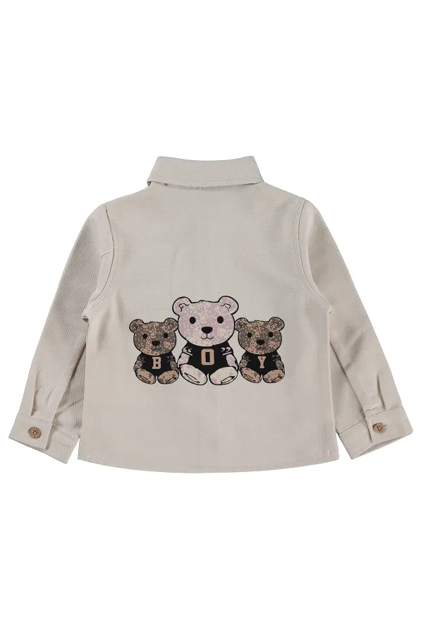 Erkek Çocuk Gömlek 2-5 Yaş Koyu Taş Rengi - Paket