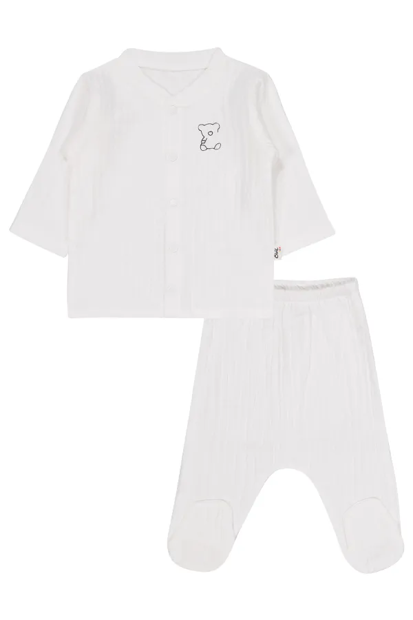 Bebek Pijama Takımı 0-24 Ay Ekru - Paket