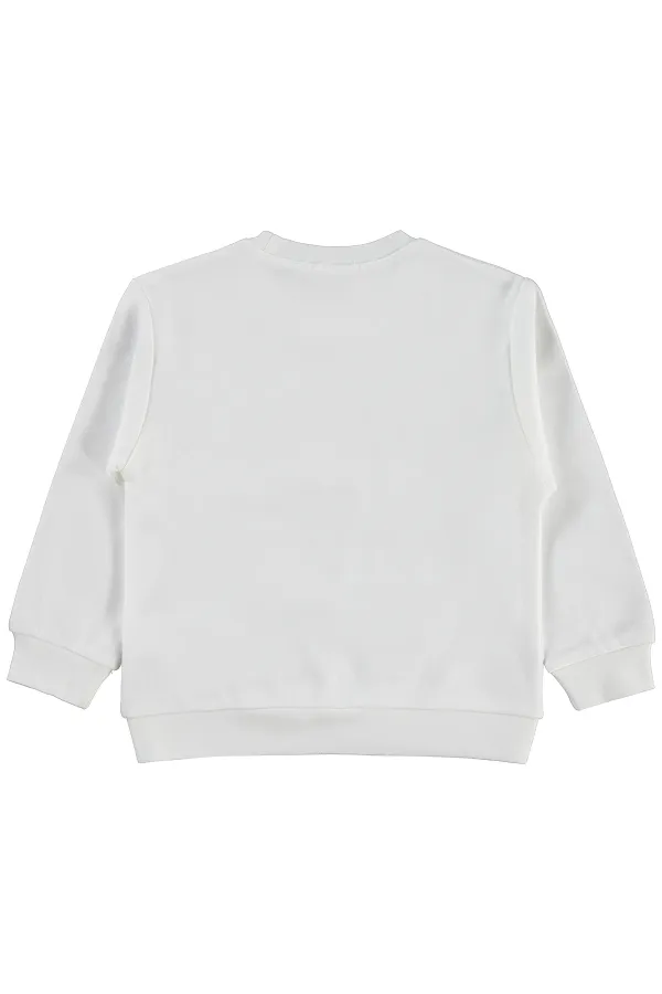 Kız Çocuk Sweatshirt Km 2-5 Yaş Ekru - Paket