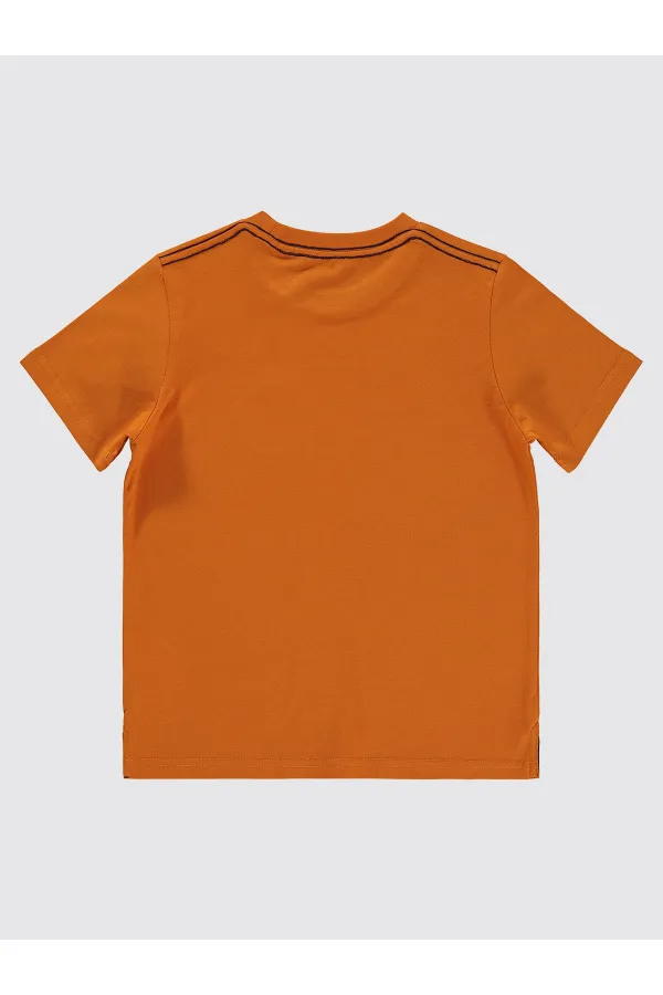 Erkek Çocuk Tişört 6-9 Yaş Koyu Oranj - Paket