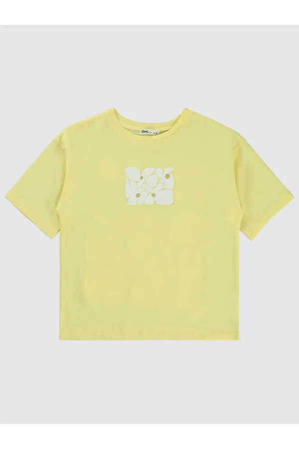 Girls' T-Shirt 10-13 Years Old Light Yellow - Package