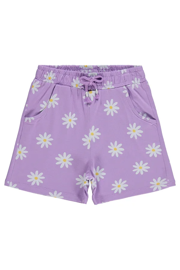 Kız Çocuk Şort 6-9 Yaş Lila - Paket