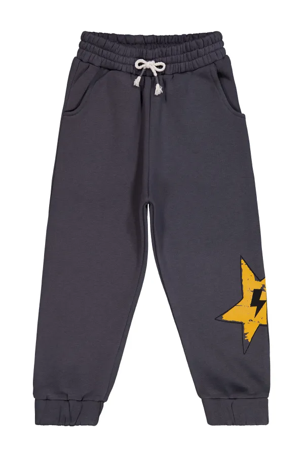 Boys Tracksuit Bottoms 6-9 Years Old Anthracite - Pack