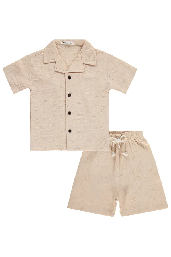 Erkek Çocuk Takım 2-5 Yaş Bej - Paket