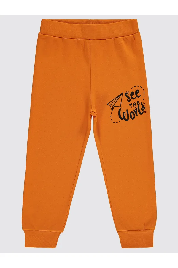 Boys Tracksuit Bottoms 2-5 Years Old Dark Orange - Pack