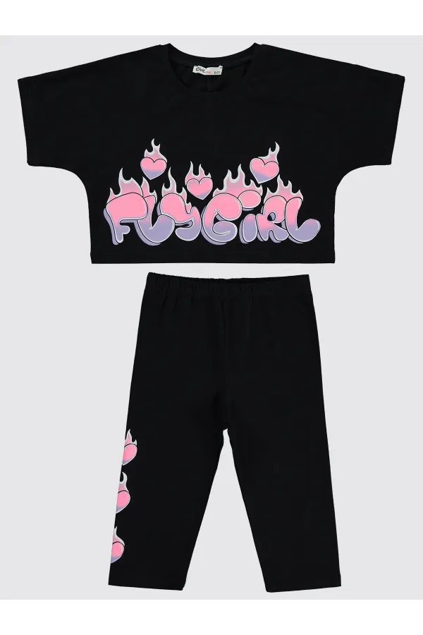 Kız Çocuk Takım 6-9 Yaş Siyah - Paket