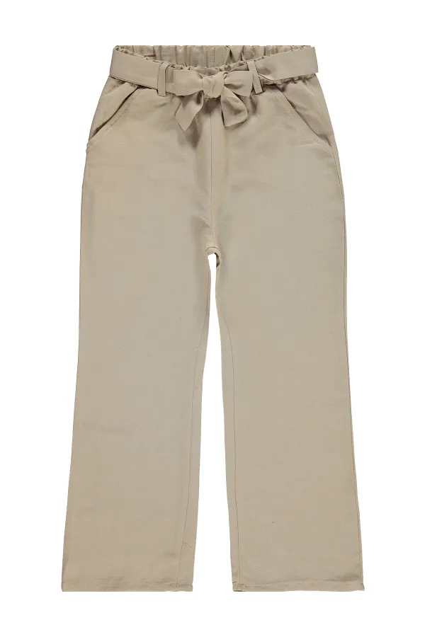 Girls' Trousers, Ages 10-13, Light Brown - Pack