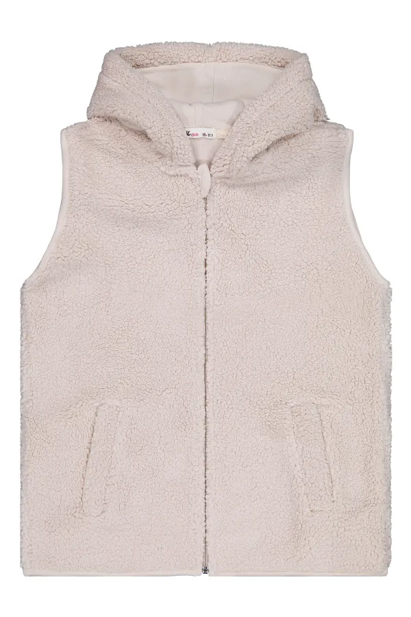 Gilet pour fille 10-13 ans, couleur pierre - Emballage