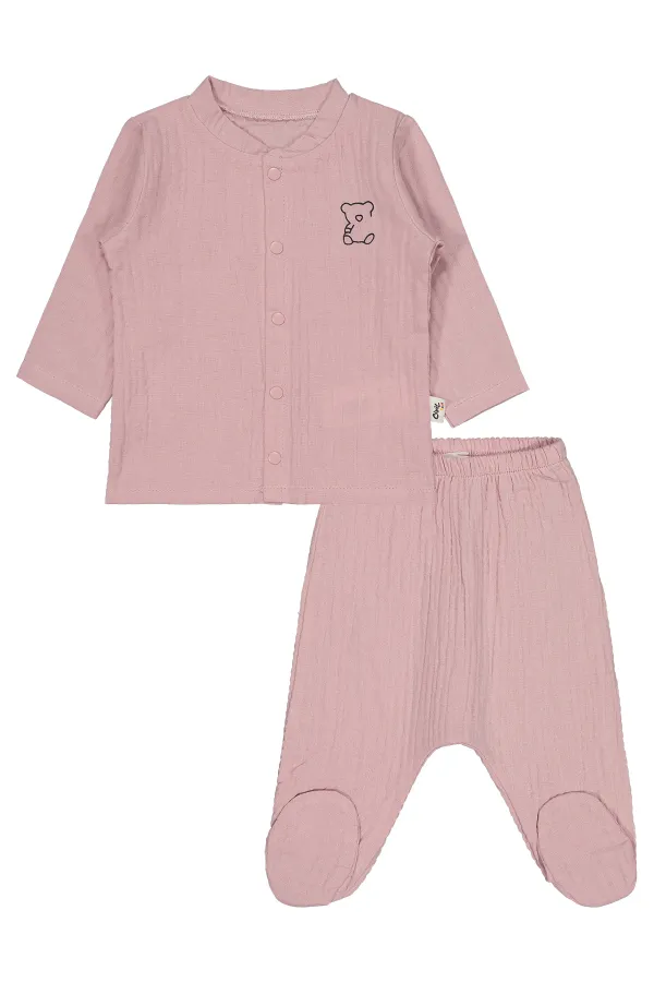 Bebek Pijama Takımı 0-24 Ay Pembe - Paket