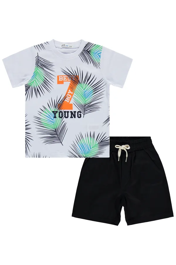 Erkek Çocuk Takım 2-5 Yaş Ekru-Lacivert - Paket