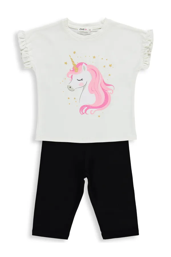 Kız Çocuk Takım 2-5 Yaş Ekru - Paket