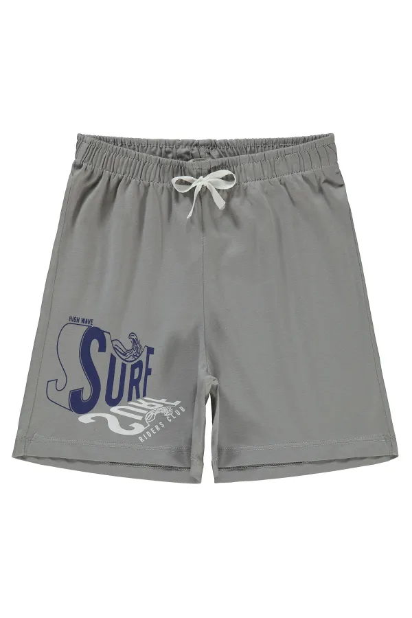 Erkek Çocuk Şort 6-9 Yaş Açık Gri - Paket