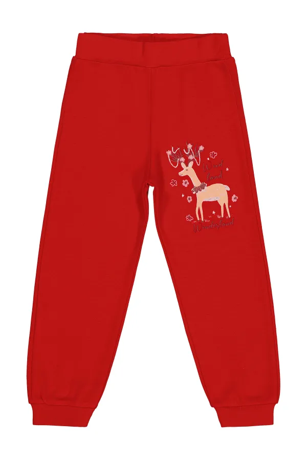 Bas de survêtement rouge pour fille (2-5 ans) - Lot