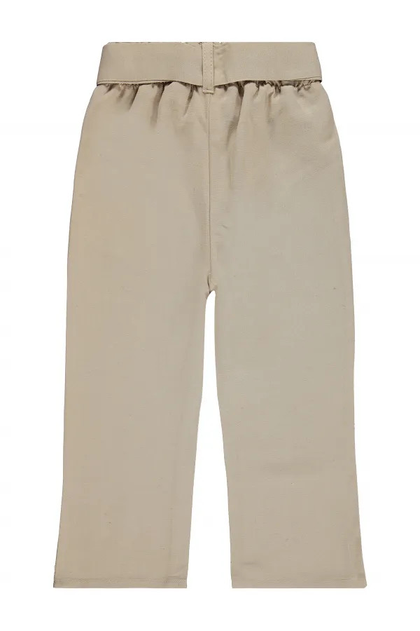 Girls' Trousers, Ages 2-5, Light Brown - Pack