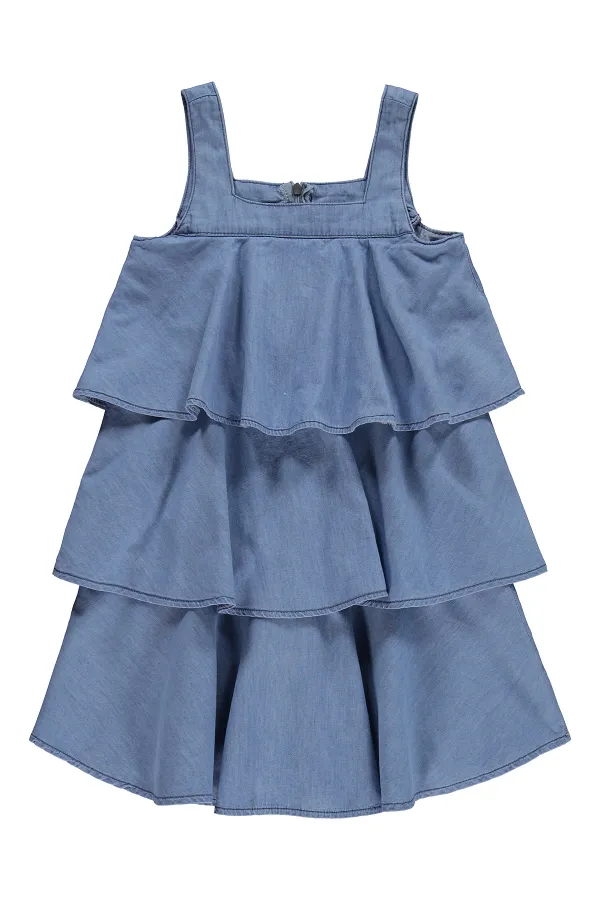 Kız Çocuk Jile ve Elbise 6-9 Yaş Mavi - Paket