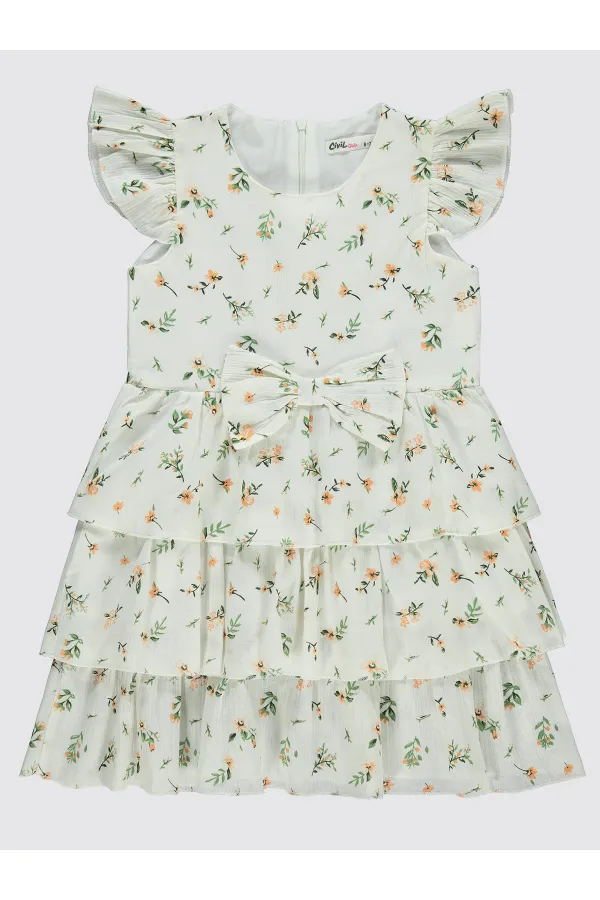 Girl's Vest and Dress 6-9 Years White-Salmon - Package