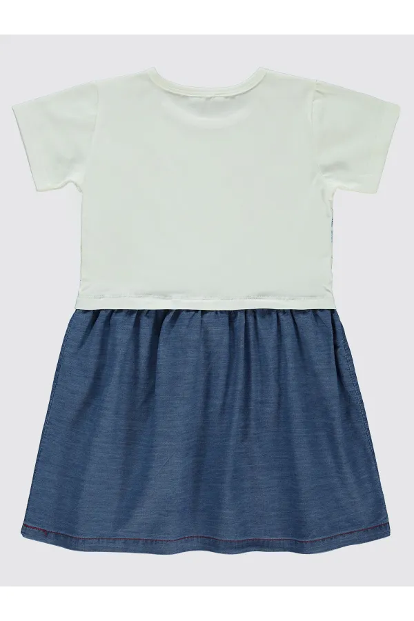 Kız Çocuk Jile ve Elbise 6-9 Yaş Ekru - Paket