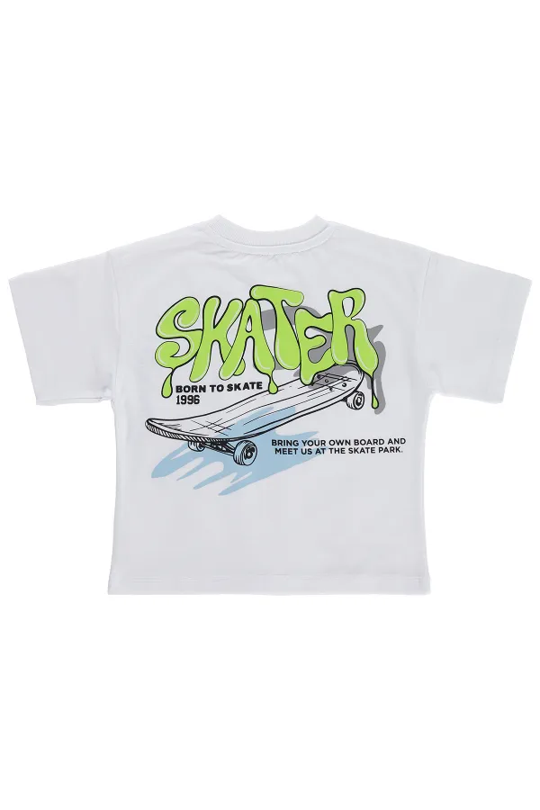 Boys' T-shirt, Ages 2-5, White - Pack