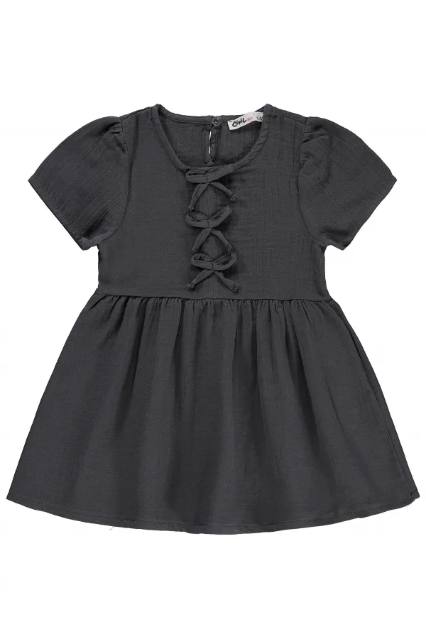 Kız Çocuk Jile ve Elbise 2-5 Yaş Antrasit - Paket