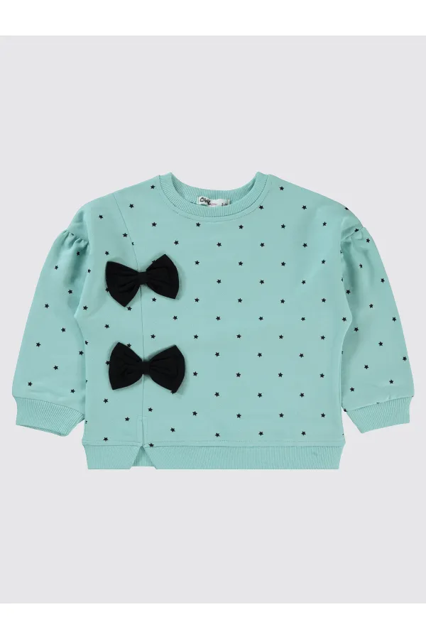 Kız Çocuk Sweatshirt 2-5 Yaş Deniz Köpüğü - Paket