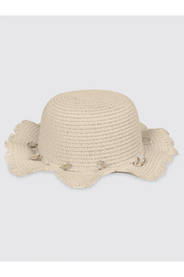 Kız Çocuk Şapka Bere 6-9 Yaş Krem - Paket