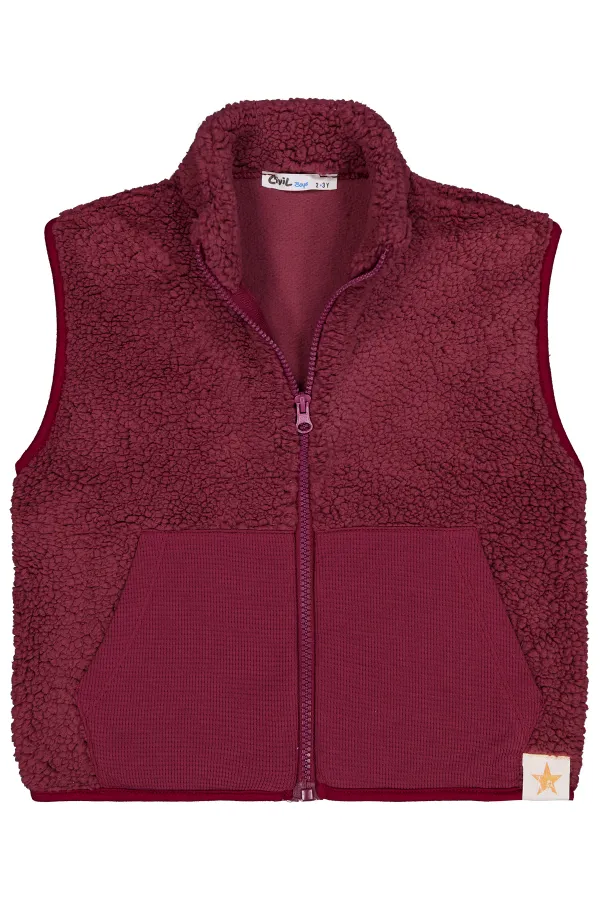 Erkek Çocuk Yelek 2-5 Yaş Bordo - Paket